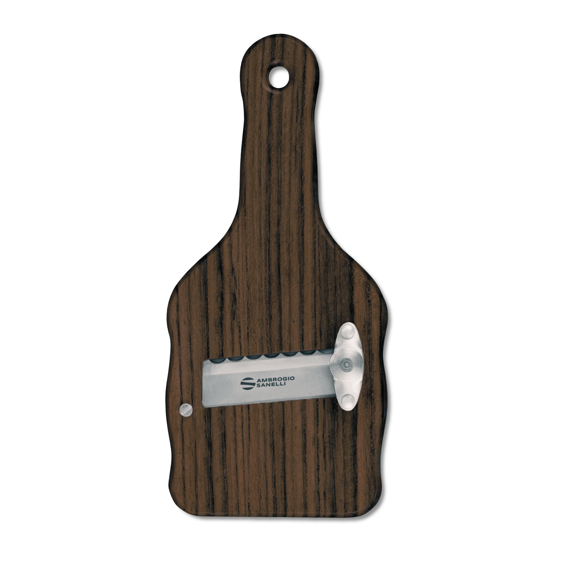 Oak wood truffle slicer with wave blade